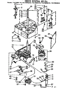 Drive System 60Hz parts for Kenmore Washer 110.72894210 (11072894210, 110 72894210) from AppliancePartsPros.com