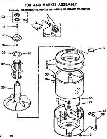 Tub And Basket Assembly parts for Kenmore Washer 110.72894220 (11072894220, 110 72894220) from AppliancePartsPros.com
