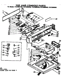 Top And Console Parts parts for Kenmore Washer 110.72894240 (11072894240, 110 72894240) from AppliancePartsPros.com