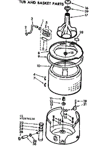 Tub And Basket Parts parts for Kenmore Washer 110.72970100 (11072970100, 110 72970100) from AppliancePartsPros.com