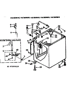 Cabinet Parts parts for Kenmore Washer 110.72970210 (11072970210, 110 72970210) from AppliancePartsPros.com
