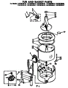 Tub And Basket Parts parts for Kenmore Washer 110.72970210 (11072970210, 110 72970210) from AppliancePartsPros.com