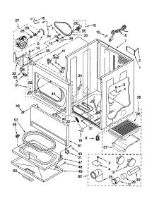 Cabinet parts for Kenmore Dryer 110.72972101 (11072972101, 110 72972101) from AppliancePartsPros.com