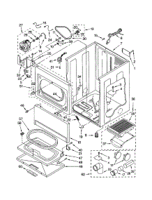 Cabinet parts for Kenmore Dryer 110.72974102 (11072974102, 110 72974102) from AppliancePartsPros.com