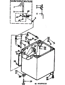 Cabinet Parts parts for Kenmore Washer 110.72974210 (11072974210, 110 72974210) from AppliancePartsPros.com