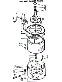 Tub And Basket Parts parts for Kenmore Washer 110.72974400 (11072974400, 110 72974400) from AppliancePartsPros.com