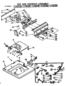 Top And Console Parts parts for Kenmore Washer 110.72974600 (11072974600, 110 72974600) from AppliancePartsPros.com