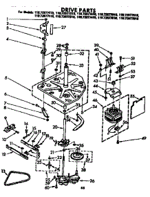 Drive Parts parts for Kenmore Washer 110.72977110 (11072977110, 110 72977110) from AppliancePartsPros.com