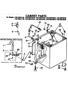 Cabinet Parts parts for Kenmore Washer 110.72977110 (11072977110, 110 72977110) from AppliancePartsPros.com