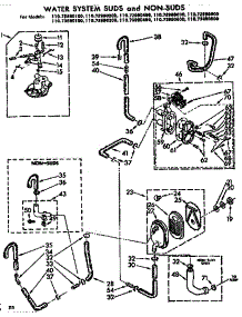 Water System Suds And Non-Suds parts for Kenmore Washer 110.72980600 (11072980600, 110 72980600) from AppliancePartsPros.com