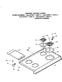 Cooktop Assembly parts for Kenmore Range 628.6278311 (6286278311, 628 6278311) from AppliancePartsPros.com