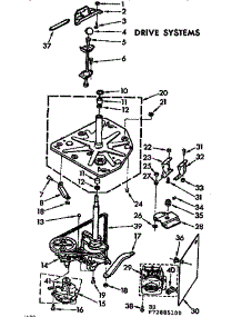 Drive Systems parts for Kenmore Washer 110.73885200 (11073885200, 110 73885200) from AppliancePartsPros.com