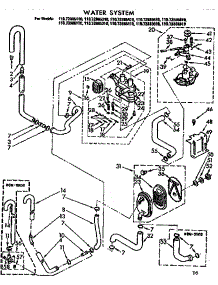 Water System parts for Kenmore Washer 110.73885210 (11073885210, 110 73885210) from AppliancePartsPros.com