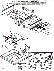 Top And Console Assembly parts for Kenmore Washer 110.73885610 (11073885610, 110 73885610) from AppliancePartsPros.com
