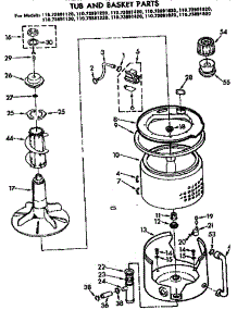 Tub And Basket Parts parts for Kenmore Washer 110.73891120 (11073891120, 110 73891120) from AppliancePartsPros.com