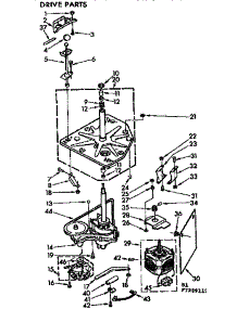 Drive Parts parts for Kenmore Washer 110.73891120 (11073891120, 110 73891120) from AppliancePartsPros.com