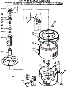 Tub And Basket Assembly parts for Kenmore Washer 110.73892100 (11073892100, 110 73892100) from AppliancePartsPros.com