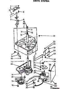 Drive System parts for Kenmore Washer 110.73892120 (11073892120, 110 73892120) from AppliancePartsPros.com