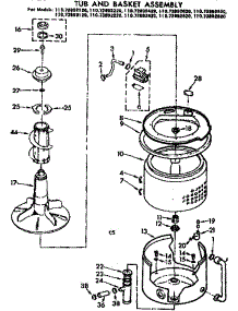 Tub And Basket Assembly parts for Kenmore Washer 110.73892220 (11073892220, 110 73892220) from AppliancePartsPros.com