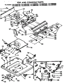 Top And Console Parts parts for Kenmore Washer 110.73892820 (11073892820, 110 73892820) from AppliancePartsPros.com