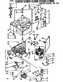 Drive Parts 60 Hz parts for Kenmore Washer 110.73893100 (11073893100, 110 73893100) from AppliancePartsPros.com