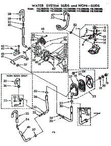 Water System Suds And Non-Suds parts for Kenmore Washer 110.73893800 (11073893800, 110 73893800) from AppliancePartsPros.com