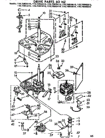 Drive Parts 60 Hz parts for Kenmore Washer 110.73893810 (11073893810, 110 73893810) from AppliancePartsPros.com