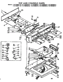 Top And Console Parts parts for Kenmore Washer 110.73893810 (11073893810, 110 73893810) from AppliancePartsPros.com