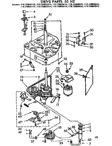 Drive Parts 50 Hz parts for Kenmore Washer 110.73893810 (11073893810, 110 73893810) from AppliancePartsPros.com