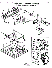 Top And Console Parts parts for Kenmore Washer 110.73940110 (11073940110, 110 73940110) from AppliancePartsPros.com