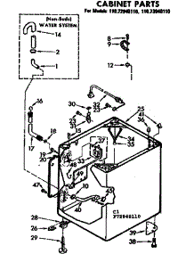 Cabinet Parts parts for Kenmore Washer 110.73940110 (11073940110, 110 73940110) from AppliancePartsPros.com