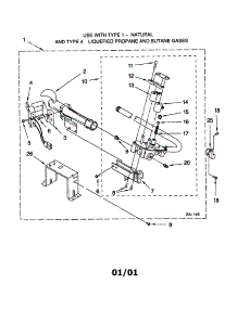 Burner Assembly parts for Kenmore Dryer 110.73952100 (11073952100, 110 73952100) from AppliancePartsPros.com