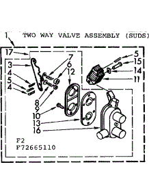 Two Way Valve Assembly, Suds parts for Kenmore Washer 110.72665110 (11072665110, 110 72665110) from AppliancePartsPros.com
