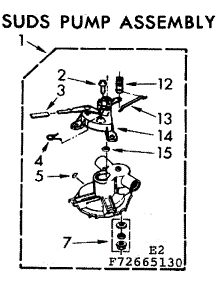 Suds Pump Assembly parts for Kenmore Washer 110.72665230 (11072665230, 110 72665230) from AppliancePartsPros.com