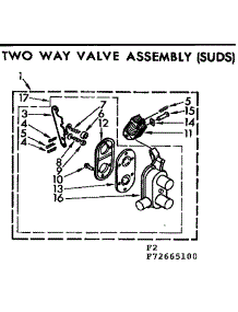 Two Way Valve Assembly Suds parts for Kenmore Washer 110.72665400 (11072665400, 110 72665400) from AppliancePartsPros.com