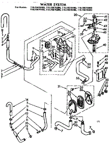 Water System parts for Kenmore Washer 110.72675100 (11072675100, 110 72675100) from AppliancePartsPros.com