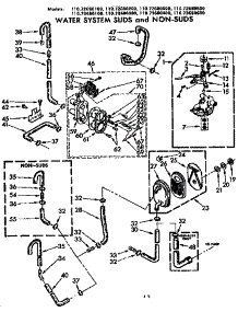Water System Suds And Non-Suds parts for Kenmore Washer 110.72680200 (11072680200, 110 72680200) from AppliancePartsPros.com