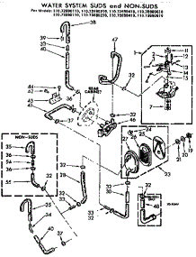 Water System Suds And Non-Suds parts for Kenmore Washer 110.72690610 (11072690610, 110 72690610) from AppliancePartsPros.com