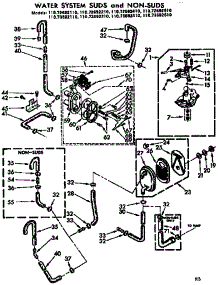 Water System Suds And Non-Suds parts for Kenmore Washer 110.72692210 (11072692210, 110 72692210) from AppliancePartsPros.com