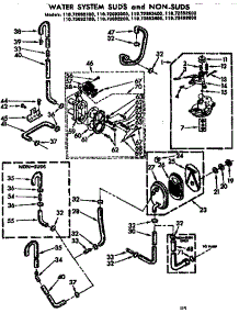 Water System Suds And Non-Suds parts for Kenmore Washer 110.72692600 (11072692600, 110 72692600) from AppliancePartsPros.com