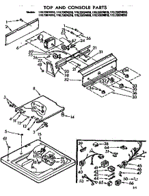 Top And Console Parts parts for Kenmore Washer 110.73864610 (11073864610, 110 73864610) from AppliancePartsPros.com
