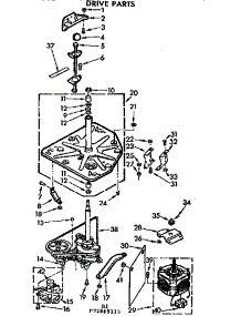 Drive Parts parts for Kenmore Washer 110.73865110 (11073865110, 110 73865110) from AppliancePartsPros.com