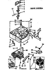 Drive System parts for Kenmore Washer 110.73865200 (11073865200, 110 73865200) from AppliancePartsPros.com