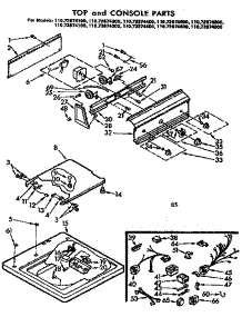 Top And Console Parts parts for Kenmore Washer 110.73874100 (11073874100, 110 73874100) from AppliancePartsPros.com