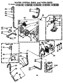 Water System Suds And Non-Suds parts for Kenmore Washer 110.73874400 (11073874400, 110 73874400) from AppliancePartsPros.com