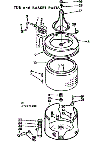 Tub And Basket Parts parts for Kenmore Washer 110.73874600 (11073874600, 110 73874600) from AppliancePartsPros.com