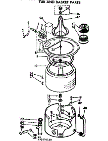 Tub And Basket Parts parts for Kenmore Washer 110.73875600 (11073875600, 110 73875600) from AppliancePartsPros.com