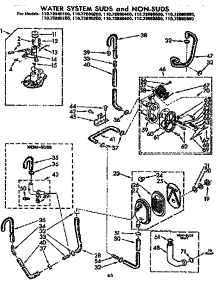 Water System Suds And Non-Suds parts for Kenmore Washer 110.73880100 (11073880100, 110 73880100) from AppliancePartsPros.com