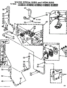 Water System Suds And Non-Suds parts for Kenmore Washer 110.73884410 (11073884410, 110 73884410) from AppliancePartsPros.com