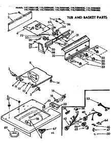 Top And Console Parts parts for Kenmore Washer 110.73884600 (11073884600, 110 73884600) from AppliancePartsPros.com